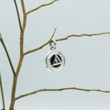 Double Circle Revolving AA Symbol Silver Pendant with Gem TPD305