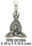 Hides the powerful ~ Celtic Knotwork Snake Sterling Silver Pendant TPD1108