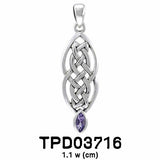 Celtic Knotwork Sterling Silver Pendant with Gemstone TPD3716 by TPD3716