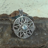 Five-Pointed Star with Crescent Moon Sterling Silver Pendant TPD4228