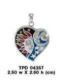 Universal Love Sterling Silver With Enamel Pendant TPD4357 by TPD4357
