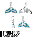 Whale Tail with Enamel Sterling Silver Pendant TPD4903