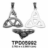 Celtic Trinity Solid White Gold Pendant (Solid back) WPD5992