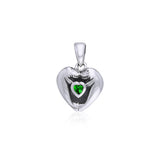 I Love Manatees With Heart Shape Gemstone Sterling Silver Pendant TPD060