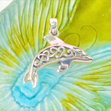 Celtic Dolphin And Double Heart Pendant TPD6084
