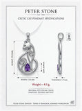 Celtic Cat Sterling Silver Pendant With Gemstone TPD6677