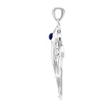 Grant the positive energy ~ Sterling Silver Manta Ray Pendant Jewelry with Gemstone TPD072