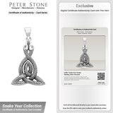 Hides the powerful ~ Celtic Knotwork Snake Sterling Silver Pendant TPD1108