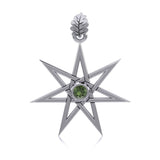 Elven Star with Oak Leaf Sterling Silver Pendant TPD2104