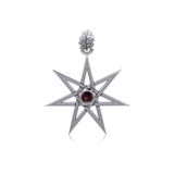 Elven Star with Oak Leaf Sterling Silver Pendant TPD2104