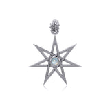 Elven Star with Oak Leaf Sterling Silver Pendant TPD2104