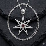 Elven Star with Oak Leaf Sterling Silver Pendant TPD2104