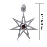 Elven Star with Oak Leaf Sterling Silver Pendant TPD2104