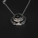 Celtic Knotwork Claddagh Sterling Silver Pendant with Gem TPD220
