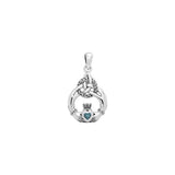 Celtic Triquetra with Claddagh Sterling Silver Pendant With Gem TPD2241 by TPD2241