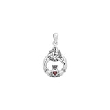 Celtic Triquetra with Claddagh Sterling Silver Pendant With Gem TPD2241 by TPD2241