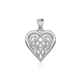 Celtic Knot Heart Sterling Silver Pendant TPD3015
