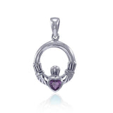 Claddagh Birthstone Sterling Silver Pendant TPD3097 by TPD3097