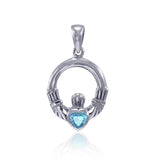 Claddagh Birthstone Sterling Silver Pendant TPD3097 by TPD3097