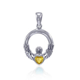 Claddagh Birthstone Sterling Silver Pendant TPD3097 by TPD3097