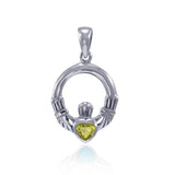 Claddagh Birthstone Sterling Silver Pendant TPD3097 by TPD3097