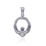 Claddagh Birthstone Sterling Silver Pendant TPD3097 by TPD3097