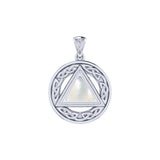 Celtic AA Symbol Sterling Silver Pendant With Gemstone Sobriety Triangle Recovery Jewelry TPD326 by TPD326