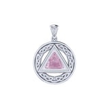Celtic AA Symbol Sterling Silver Pendant With Gemstone Sobriety Triangle Recovery Jewelry TPD326 by TPD326