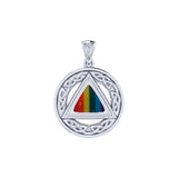 Celtic AA Symbol Sterling Silver Pendant With Gemstone Sobriety Triangle Recovery Jewelry TPD326 by TPD326