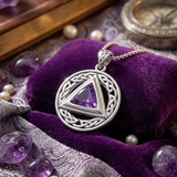 Celtic AA Symbol Sterling Silver Pendant With Gemstone Sobriety Triangle Recovery Jewelry TPD326 by TPD326