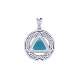 Celtic AA Symbol Sterling Silver Pendant With Gemstone Sobriety Triangle Recovery Jewelry TPD326 by TPD326