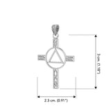 Celtic Knotwork Sterling Silver AA Recovery Pendant TPD327