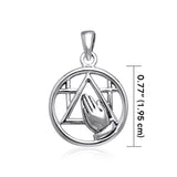 Prayer AA Symbol Sterling Silver Pendant TPD349