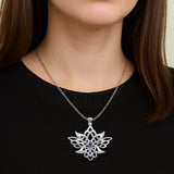Abstract And Modern Celtic Art Sterling Silver Pendant With Gemstone TPD3527