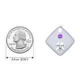 Square Fleur De Lis Sterling Silver Pendant TPD357