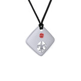 Square Fleur De Lis Sterling Silver Pendant TPD357