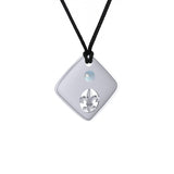 Square Fleur De Lis Sterling Silver Pendant TPD357