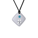 Square Fleur De Lis Sterling Silver Pendant TPD357