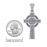 Large Reversible Celtic Cross Silver Pendant TPD3726