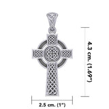 Large Reversible Celtic Cross Silver Pendant TPD3726 - Jewelry