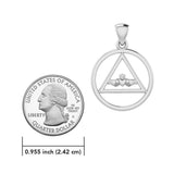 Claddagh in AA Recovery Symbol Silver Pendant TPD386 - Jewelry