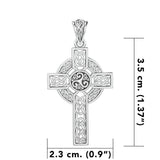 Celtic Cross Sterling Silver Pendant by Peter Stone Jewelry TPD3969