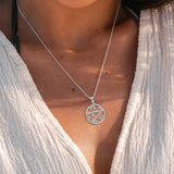 Oak Leaf with Five-Pointed Star Sterling Silver Pendant TPD4219