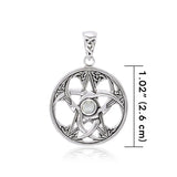 The Five-Pointed Star with 3 Crescent Moon Sterling Silver Pendant TPD4227
