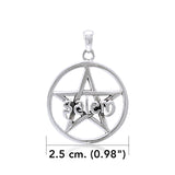 Colgante de plata de ley con pentáculo de Salem TPD4240