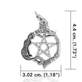 Salem Witch with Five-Pointed Star Sterling Silver Pendant TPD4244 by TPD4244