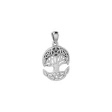 Celtic Knot Moon with Five-Pointed Star Sterling Silver Tree of Life TPD4293