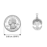 Celtic Knot Moon with Five-Pointed Star Sterling Silver Tree of Life TPD4293
