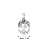 Celtic Knot Moon with Five-Pointed Star Sterling Silver Tree of Life TPD4293