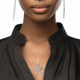 Flying Owl with Five-Pointed Star Sterling Silver Pendant TPD4334